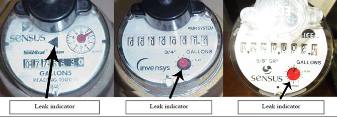 Leak indicator on meters